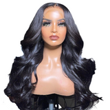 Natural Brown Body Wave Brazilian Human Hair Lace Frontal Wig Pre Plucked