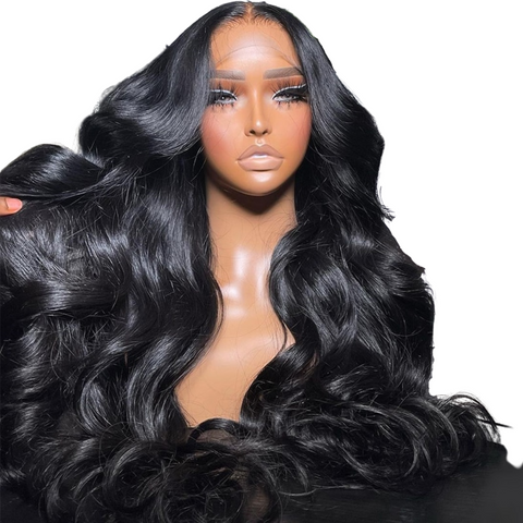 Natural Brown Body Wave Brazilian Human Hair Lace Frontal Wig Pre Plucked