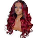 Highlight Red Body Wave Lace Front Human Hair Wig