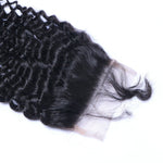 Deep Curly Virgin Human Hair Natural Black Closure
