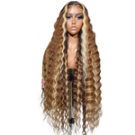 Ombre Brown with 613 Colored Deep Wave Human Hair Wig