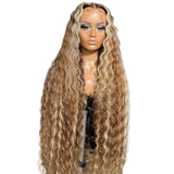 Ombre Blonde with 613 Colored Deep Wave Human Hair Wig
