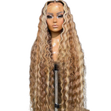 Ombre Blonde with 613 Colored Deep Wave Human Hair Wig