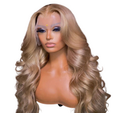 Light Ash Blonde Body Wave Human Hair Wig with Baby Hair