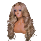 Light Ash Blonde Body Wave Human Hair Wig with Baby Hair