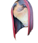 Highlight Bob Wig Silky Straight Peruvian Hair Lace Front Human Hair