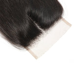 Straight Human Hair Natural Black HD Lace Closure