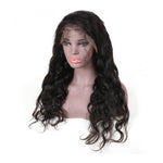 Body Wave 13x4 Transparent Frontal Lace Wig Natural Black 180% Density