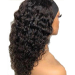 Italy Curly Glueless Headband Wig Natural Black 180% Density