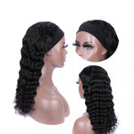 Loose Deep Wave Glueless Headband Wig Natural Black 180% Density