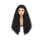 Water Wave Glueless Headband Wig Natural Black 180% Density