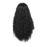 Water Wave Glueless Headband Wig Natural Black 180% Density