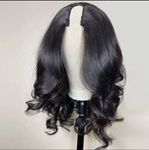 V-Part Body Wave Wig Virgin Hair 180% Density Natural Black