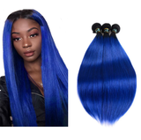 Ombré Blue Straight Virgin Hair Bundles