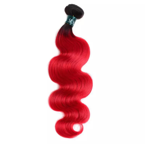 Ombré Red Body Wave Virgin Hair Bundles