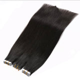 Natural Black Straight Virgin Tape In Hair Bundles
