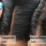 Deep Wave 13x4 Transparent Frontal Lace Wig Natural Black 180% Density