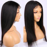 180% Density Straight 13x4  Transparent Closure Lace Wig Natural Black